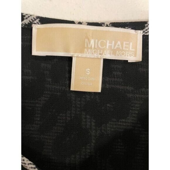 Michael Kors Cold Shoulder Gray Black Leopard Print Dress Small - Picture 4 of 5